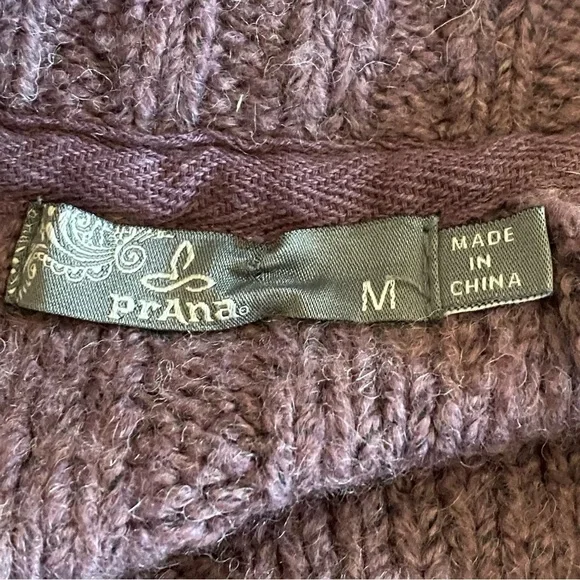 Prana MILONE Cardigan Sweater Womens Medium M Short Batwing Chunky Knit Purple - Picture 7 of 10